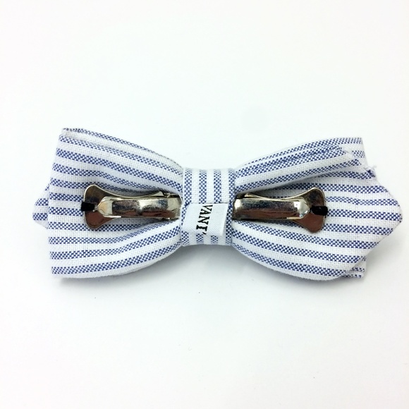 Vanities Skull Stripe Bow Tie and Lapel Button Pin - Picture 5 of 7